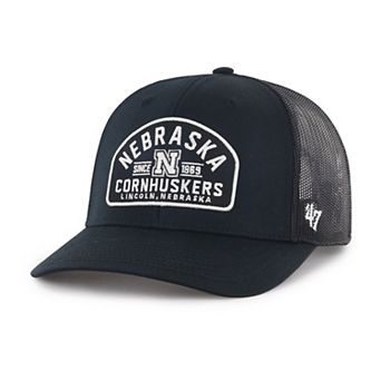 Men's '47 Black Nebraska Huskers Leland Trucker Adjustable Hat
