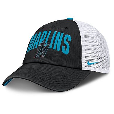 Men's Nike Black Miami Marlins Primetime Club Adjustable Trucker Hat