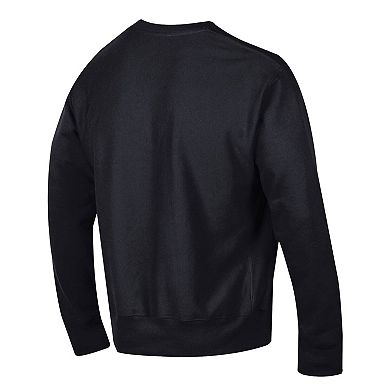 Men's Champion Black Iowa Hawkeyes Reverse Weave Crewneck Sweatshirt