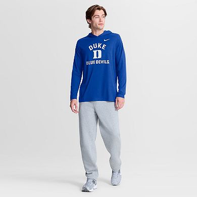 Men's Nike Royal Duke Blue Devils Primetime Arch Tri-Blend Dri-FIT Long Sleeve Hooded T-Shirt