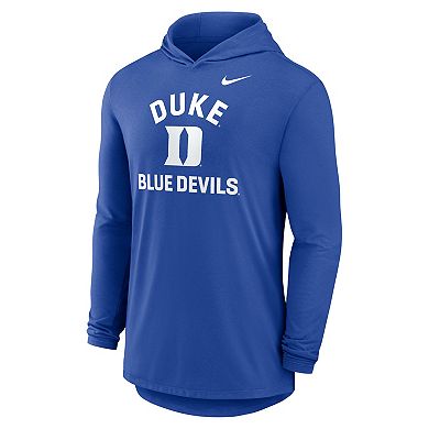 Men's Nike Royal Duke Blue Devils Primetime Arch Tri-Blend Dri-FIT Long Sleeve Hooded T-Shirt