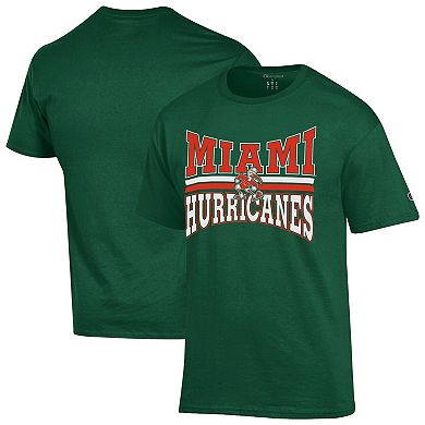 Men's Champion Green Miami Hurricanes Team Zoom T-Shirt