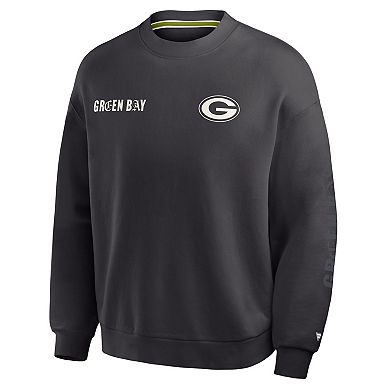 Men's Fanatics Charcoal Green Bay Packers Oversized Type Play Multi Sweatshirt