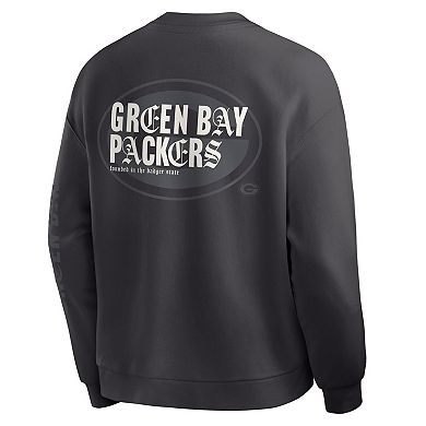 Men's Fanatics Charcoal Green Bay Packers Oversized Type Play Multi Sweatshirt