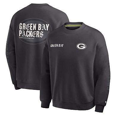 Men's Fanatics Charcoal Green Bay Packers Oversized Type Play Multi Sweatshirt