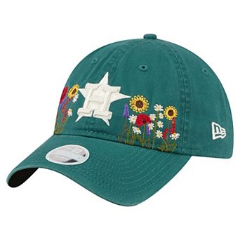Women's New Era Dark Green Houston Astros Floral Stitch 9TWENTY Adjustable Hat