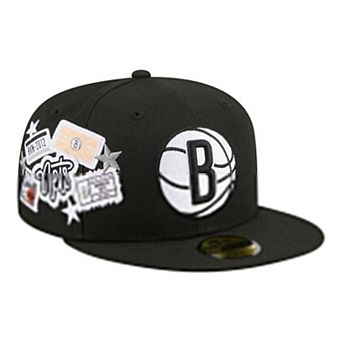 Men's New Era Black Brooklyn Nets Team Collage 59FIFTY Fitted Hat