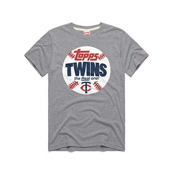 Men's Homage Gray Minnesota Twins MLB x Topps Baseball The Real One Tri-Blend T-Shirt