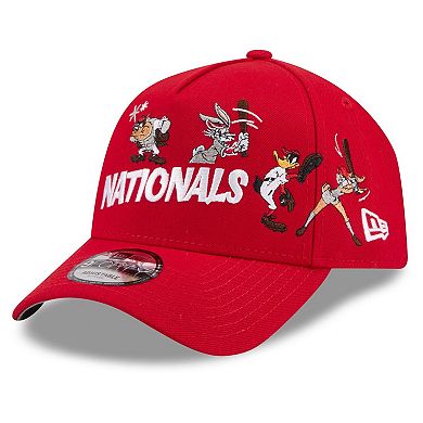 Youth New Era Red Washington Nationals Looney Tunes A-Frame 9FORTY Adjustable Hat