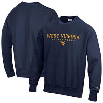 Men's Champion Navy West Virginia Mountaineers Relentless Reverse Weave Sweatshirt