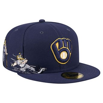 Men's New Era Navy Milwaukee Brewers Run Mascot 59FIFTY Fitted Hat