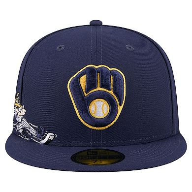 Men's New Era Navy Milwaukee Brewers Run Mascot 59FIFTY Fitted Hat