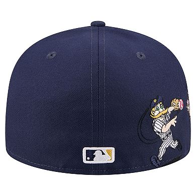 Men's New Era Navy Milwaukee Brewers Run Mascot 59FIFTY Fitted Hat