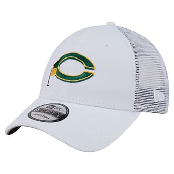 Men's New Era White Cincinnati Reds Flag 9FORTY Trucker Adjustable Hat