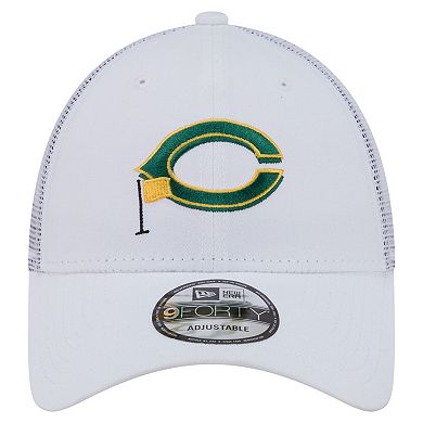 Men's New Era White Cincinnati Reds Flag 9FORTY Trucker Adjustable Hat