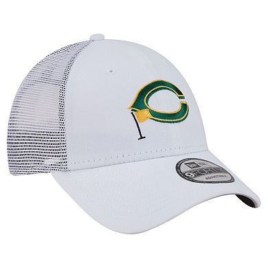 Men's New Era White Cincinnati Reds Flag 9FORTY Trucker Adjustable Hat