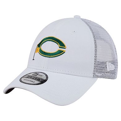 Men's New Era White Cincinnati Reds Flag 9FORTY Trucker Adjustable Hat