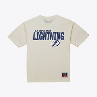 Men's Mitchell & Ness Cream Tampa Bay Lightning Core Plus T-Shirt