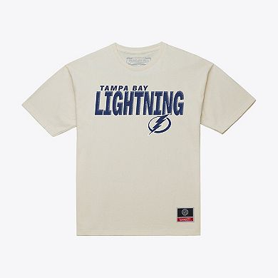 Men's Mitchell & Ness Cream Tampa Bay Lightning Core Plus T-Shirt