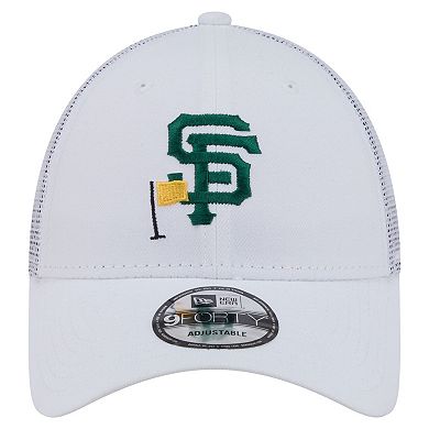 Men's New Era White San Francisco Giants Flag 9FORTY Trucker Adjustable Hat