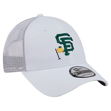 Men's New Era White San Francisco Giants Flag 9FORTY Trucker Adjustable Hat