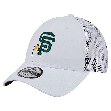 Men's New Era White San Francisco Giants Flag 9FORTY Trucker Adjustable Hat