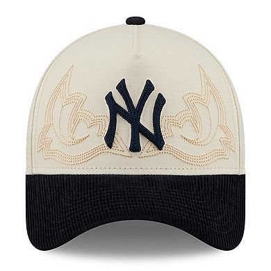 Men's New Era Stone New York Yankees Western Stitch 9FORTY A-Frame Adjustable Hat