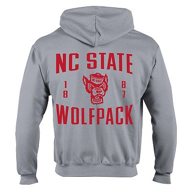 Men's Champion Gray NC State Wolfpack Varsity Powerblend Full-Zip Fleece Hoodie