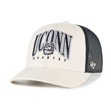 Men's '47 Natural UConn Huskies Drawbridge Trucker Adjustable Hat