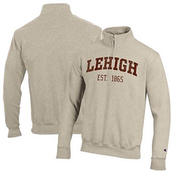 Men's Champion Cream Lehigh Mountain Hawks Established Date Quarter-Zip Pullover
