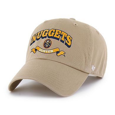 Men's '47 Khaki Denver Nuggets Fast Break Chase Region Clean Up Adjustable Hat