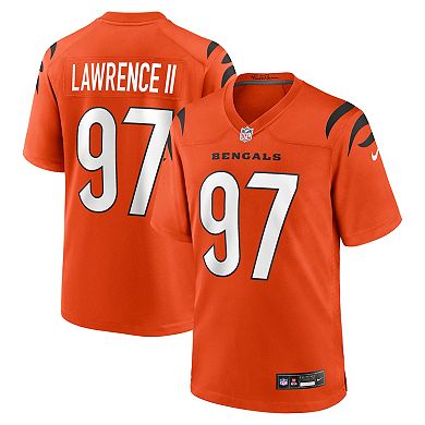 Men's Nike Dexter Lawrence II Orange Cincinnati Bengals Game Jersey