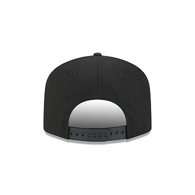Men's New Era Black Anaheim Ducks Script A-Frame 9FIFTY Snapback Hat