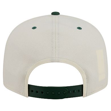 Men's New Era Cream Green Bay Packers Oversized Slogan 9FIFTY Snapback Hat