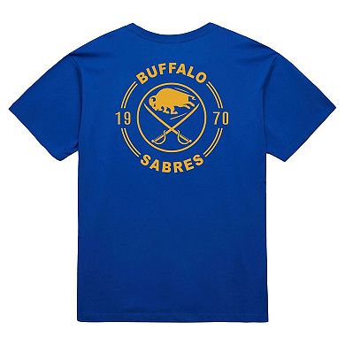 Men's Mitchell & Ness Royal Buffalo Sabres Core Penalty Box 3.0 T-Shirt