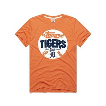 Men's Homage Orange Detroit Tigers MLB x Topps Baseball The Real One Tri-Blend T-Shirt
