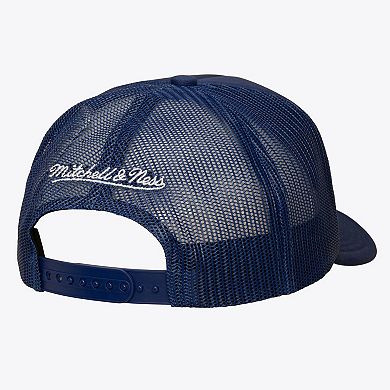 Men's Mitchell & Ness Navy Edmonton Oilers Head Coach Trucker Adjustable Hat