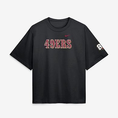 Women's Nike Black San Francisco 49ers 80th Anniversary Boxy T-Shirt