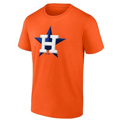 Men's Logo Athletic Orange Houston Astros Official Logo T-Shirt