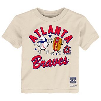Toddler Mitchell & Ness Natural Atlanta Braves Snack T-Shirt