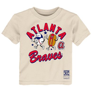 Toddler Mitchell & Ness Natural Atlanta Braves Snack T-Shirt