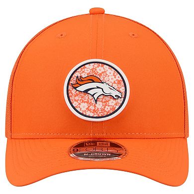 Men's New Era Orange Denver Broncos Floral 9FORTY M-Crown Trucker Adjustable Hat