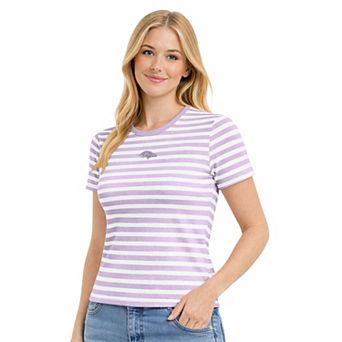 Women's Starter Purple Baltimore Ravens Striped T-Shirt