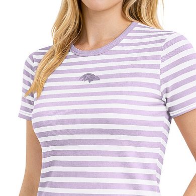 Women's Starter Purple Baltimore Ravens Striped T-Shirt