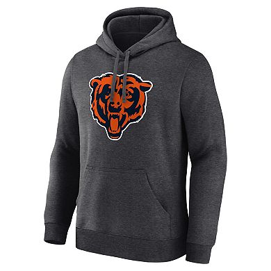 Men's Logo Athletic Heather Charcoal Chicago Bears Primary Logo Hoodie