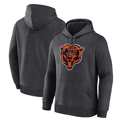 Men's Logo Athletic Heather Charcoal Chicago Bears Primary Logo Hoodie
