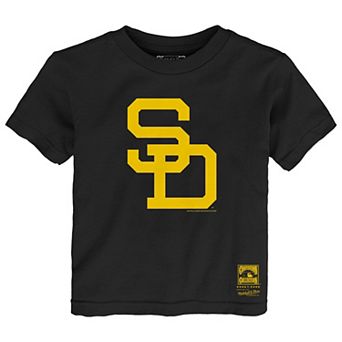 Toddler Mitchell & Ness Black San Diego Padres Retro Logo T-Shirt