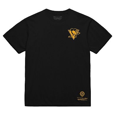 Men's Mitchell & Ness Black Pittsburgh Penguins Core Penalty Box 3.0 T-Shirt