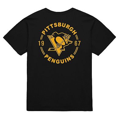 Men's Mitchell & Ness Black Pittsburgh Penguins Core Penalty Box 3.0 T-Shirt