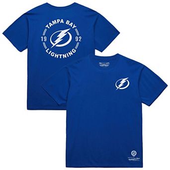 Men's Mitchell & Ness Blue Tampa Bay Lightning Core Penalty Box 3.0 T-Shirt